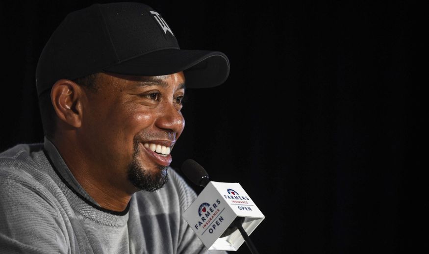 LA JOLLA, CA - JANUARY 25:  Tiger Woods speaks to media during a press conference at Farmers Insurance Open Preview Day 3 at Torrey Pines Golf Course on January 25, 2017 in La Jolla, California. (Photo by Donald Miralle/Getty Images)