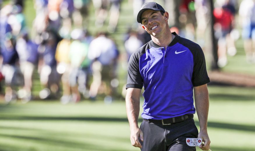 AUGUSTA, GA - APRIL 04:  Rory McIlroy of Northern Ireland reacts to his putt on the sixth hole during a practice round prior to the start of the 2017 Masters Tournament at Augusta National Golf Club on April 4, 2017 in Augusta, Georgia.  (Photo by Rob Carr/Getty Images)