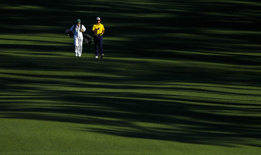 AUGUSTA, GA - APRIL 04:  Amateur Curtis Luck of Australia walks with his caddie on the second hole during a practice round prior to the start of the 2017 Masters Tournament at Augusta National Golf Club on April 4, 2017 in Augusta, Georgia.  (Photo by Andrew Redington/Getty Images)