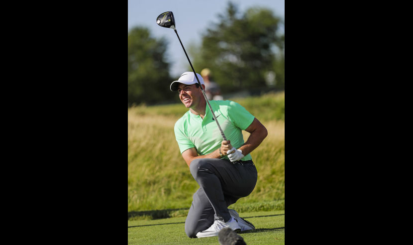 HARTFORD, WI - JUNE 15:  Rory McIlroy of Northern Ireland plays his shot from the 12th tee during the first round of the 2017 U.S. Open at Erin Hills on June 15, 2017 in Hartford, Wisconsin.  (Photo by Jamie Squire/Getty Images)