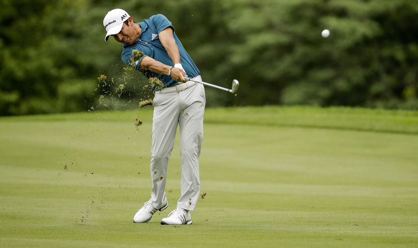 SILVIS, IL - JULY 13:  Andres Romero of Argentina hits his second shot on the 15th hole during the first round of the John Deere Classic at TPC Deere Run on July 13, 2017 in Silvis, Illinois.  (Photo by Andy Lyons/Getty Images)