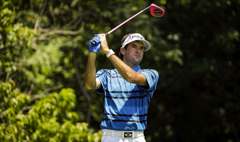SILVIS, IL - JULY 13:  Bubba Watson hits his tee shot on the second hole during the first round of the John Deere Classic at TPC Deere Run on July 13, 2017 in Silvis, Illinois.  (Photo by Andy Lyons/Getty Images)