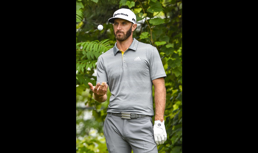 OAKVILLE, ON - JULY 28:  Dustin Johnson of the United States prepares to tee off on the 16th hole during the second round of the RBC Canadian Open at Glen Abbey Golf Club on July 28, 2017 in Oakville, Canada.  (Photo by Minas Panagiotakis/Getty Images)