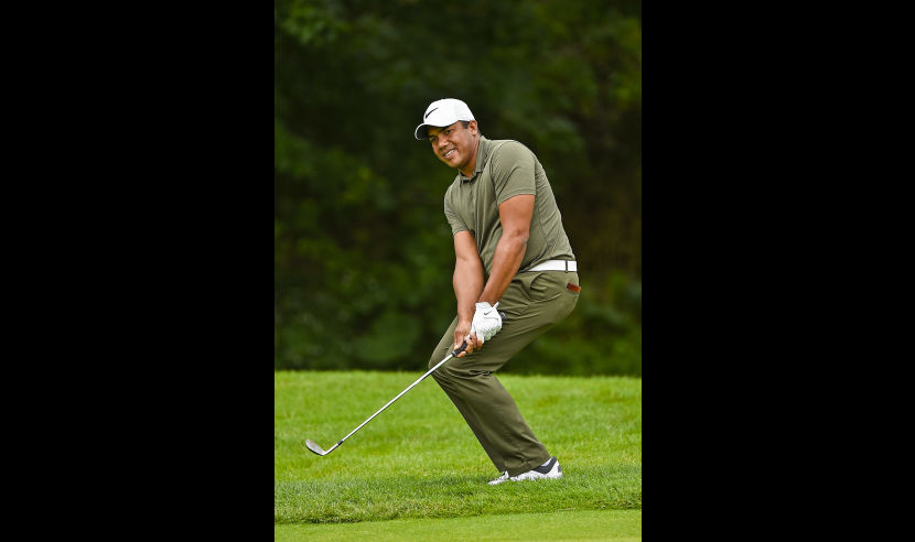 OAKVILLE, ON - JULY 28:  Jhonattan Vegas of Venezuela plays his shot on the 16th hole during the second round of the RBC Canadian Open at Glen Abbey Golf Club on July 28, 2017 in Oakville, Canada.  (Photo by Minas Panagiotakis/Getty Images)