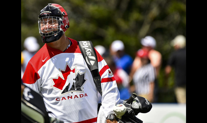 OAKVILLE, ON - JULY 28:  Rob Roxborough, caddie for Mike Weir of Canada, wears a Team Canada hocky outfit during the second round of the RBC Canadian Open at Glen Abbey Golf Club on July 28, 2017 in Oakville, Canada.  (Photo by Minas Panagiotakis/Getty Images)