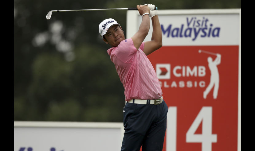 KUALA LUMPUR, MALAYSIA - OCTOBER 13:  Hideki Matsuyama of Japan plays his tee shot on the 14th hole during round two of the 2017 CIMB Classic at TPC Kuala Lumpur on October 13, 2017 in Kuala Lumpur, Malaysia.  (Photo by Stanley Chou/Getty Images)