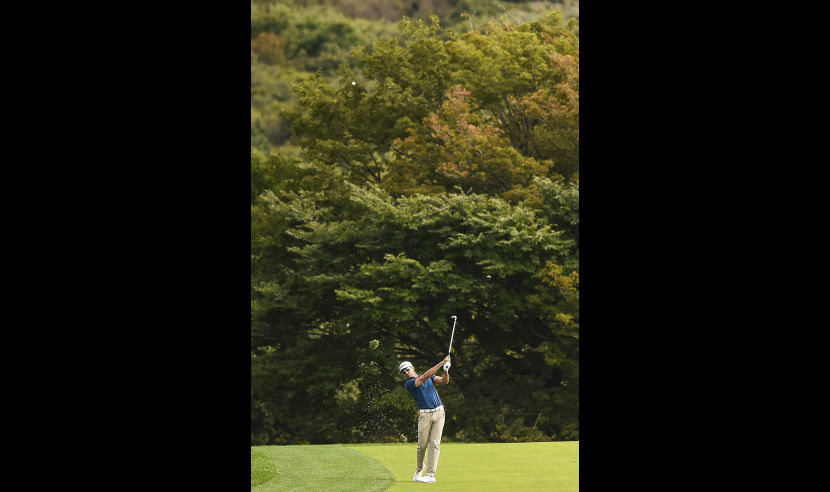 JEJU, SOUTH KOREA - OCTOBER 19:  Rafa Cabrera Bello of Spain plays his second shot on the 6th hole during the first round of the CJ Cup at Nine Bridges on October 19, 2017 in Jeju, South Korea.  (Photo by Matt Roberts/Getty Images)