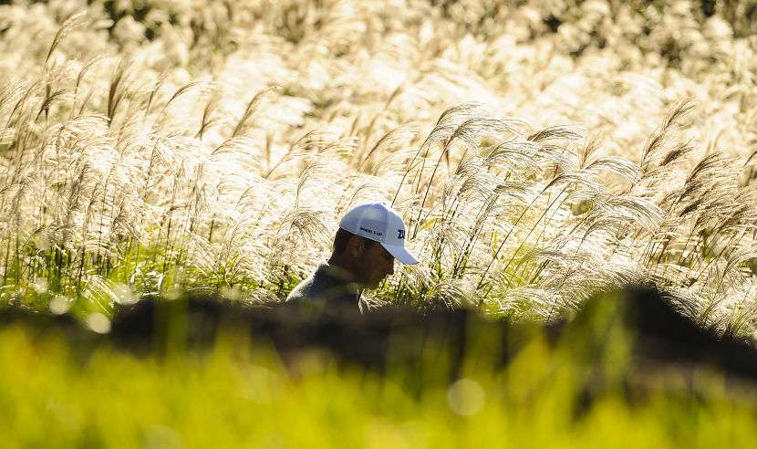 JEJU, SOUTH KOREA - OCTOBER 20:  Lucas Glover of the United States walks on the 1st hole during the second round of the CJ Cup at Nine Bridges on October 20, 2017 in Jeju, South Korea.  (Photo by Matt Roberts/Getty Images)