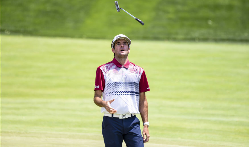 DUBLIN, OHIO - JUNE 04:  Bubba Watson tosses his putter in the air after just missing a birdie putt on the fourth hole green during the final round of the Memorial Tournament presented by Nationwide at Muirfield Village Golf Club on June 4, 2017 in Dublin, Ohio. (Photo by Keyur Khamar/PGA TOUR)