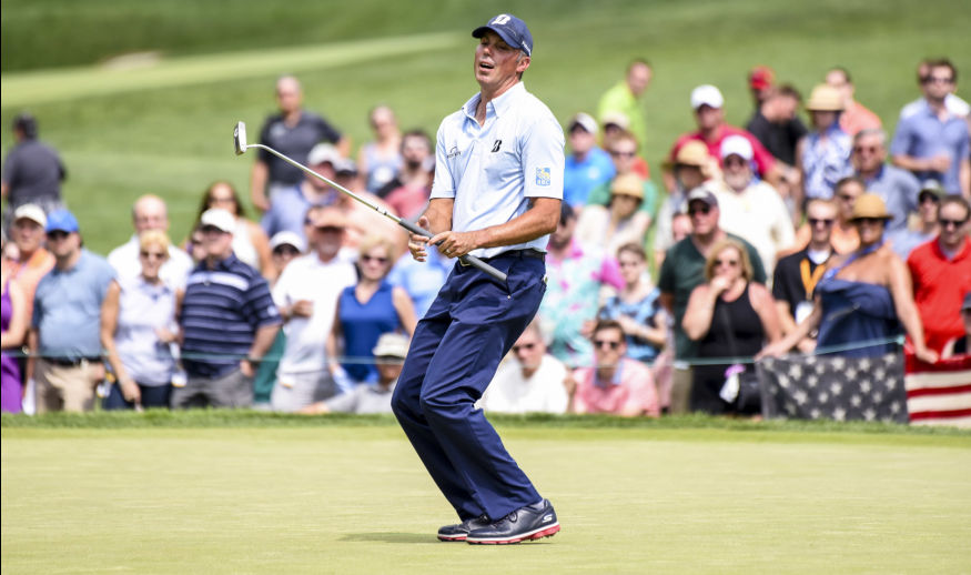 DUBLIN, OHIO - JUNE 04:  Matt Kuchar reacts to missing his putt on the ninth hole green during the final round of the Memorial Tournament presented by Nationwide at Muirfield Village Golf Club on June 4, 2017 in Dublin, Ohio. (Photo by Keyur Khamar/PGA TOUR)