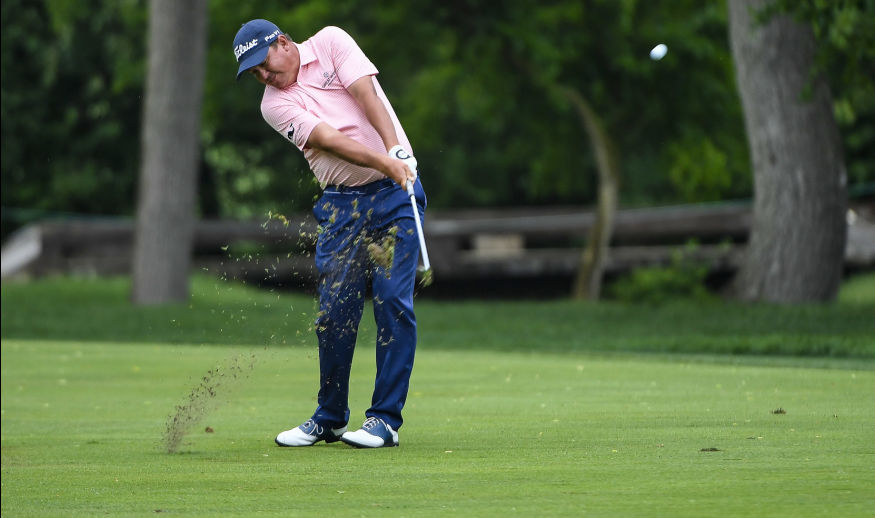 DUBLIN, OHIO - JUNE 04: Jason Dufner hits his second shot on the 14th hole during the final round of the Memorial Tournament presented by Nationwide at Muirfield Village Golf Club on June 4, 2017 in Dublin, Ohio. (Photo by Chris Condon/PGA TOUR)