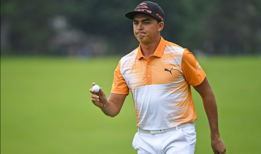 DUBLIN, OHIO - JUNE 04: Rickie Fowler saves par on the 13th hole during the final round of the Memorial Tournament presented by Nationwide at Muirfield Village Golf Club on June 4, 2017 in Dublin, Ohio. (Photo by Chris Condon/PGA TOUR)