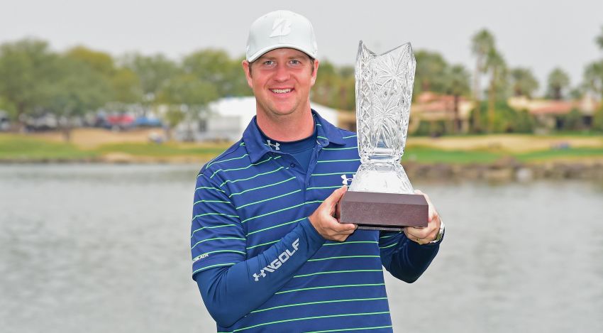 Hudson Swafford with CareerBuilder trophy