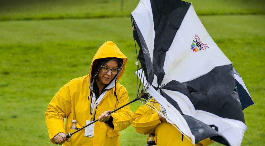 Rain and strong winds led to the suspension of the second round on Friday with only 24 players in the field having completed play. (Stan Badz/PGA TOUR)