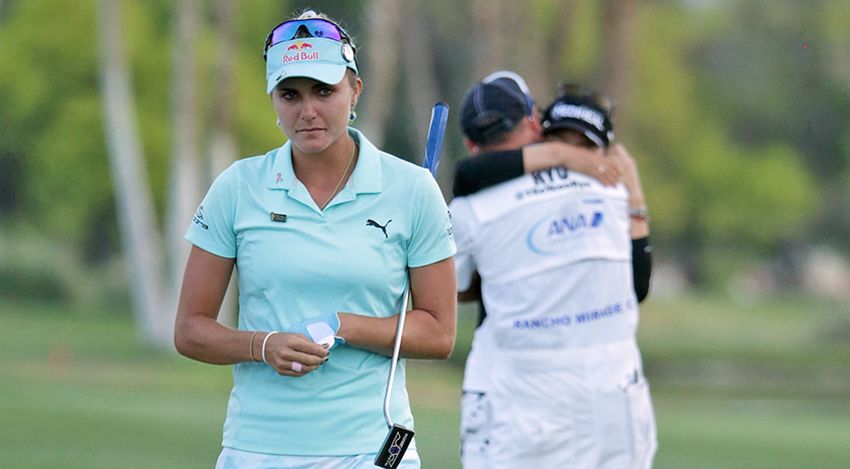Lexi Thompson was hit with a four-stroke penalty at the LPGA's ANA Inspiration after LPGA officials received an email from a viewer about a possible rules infraction. (Jeff Gross/Getty Images)