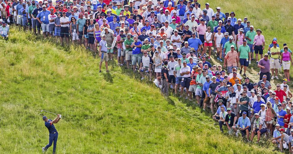 All eyes were on the defending champion in the fescue on Thursday morning as he got off to a 3-over 75 start at Erin Hills. (Streeter Lecka/Getty Images)
