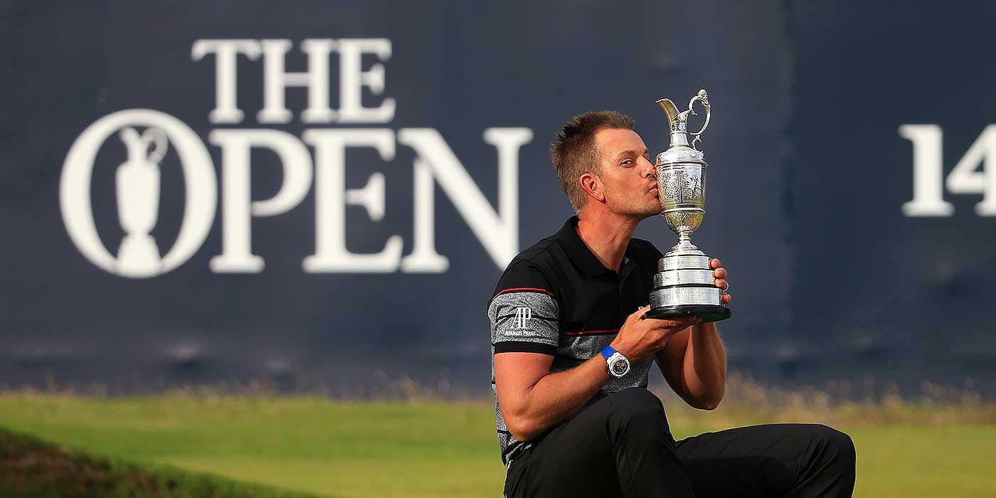 Henrik Stenson with the Claret Jug