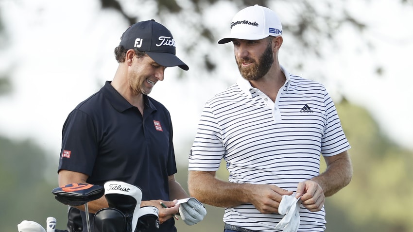 Adam Scott and Dustin Johnson will be paired with Bubba Watson in Rounds 1 and 2. (Maddie Meyer/Getty Images)