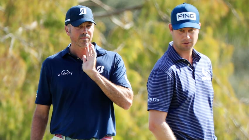 Matt Kuchar and Harris English will look to defend their title from 2020, which they won in record fashion. (Cliff Hawkins/Getty Images)