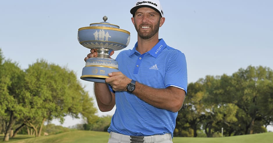Dustin Johnson with 2017 Dell Match Play trophy