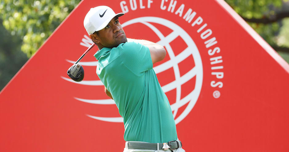 After an opening-round 66 at Sheshan International GC, Tony Finau assumes a 17.2 percent win probability. (Ross Kinnaird/Getty Images)