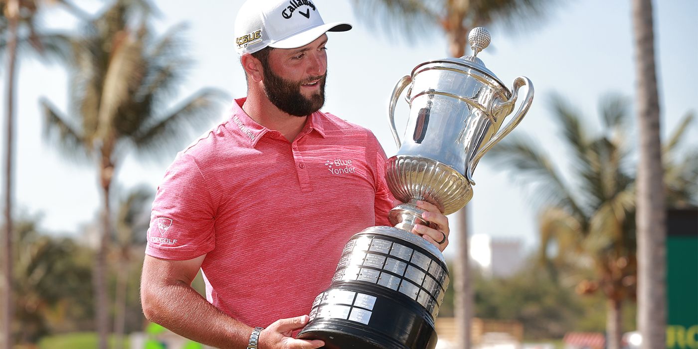 Jon Rahm with the Mexico Open trophy