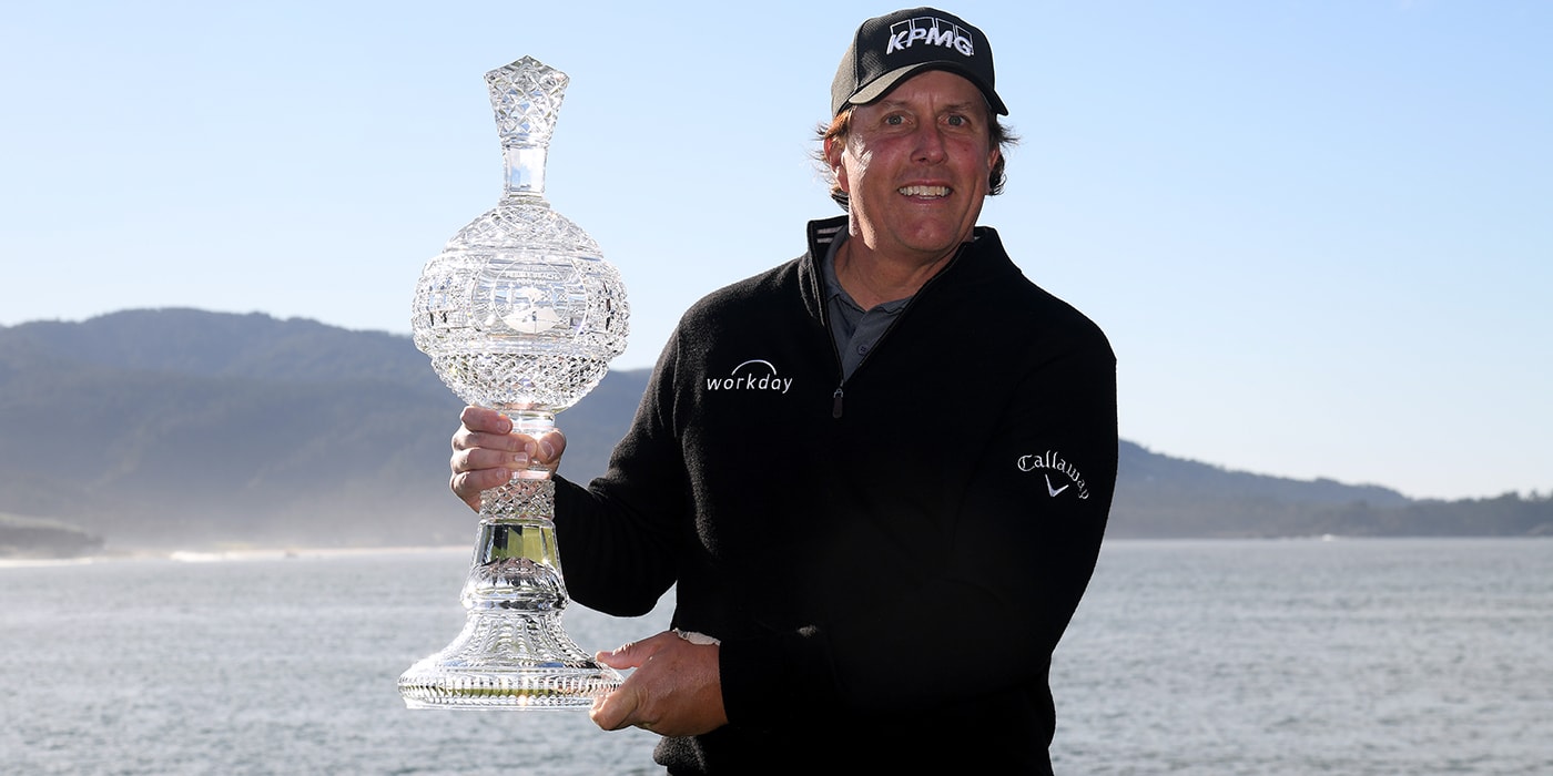 Phil Mickelson hoists fifth AT&T trophy