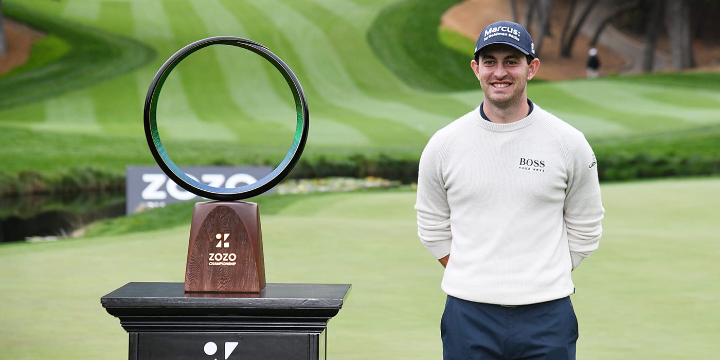 Patrick Cantlay with the ZOZO trophy