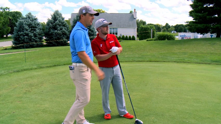 Justin Lower and NASCAR driver Justin Allgaier swap driving lessons