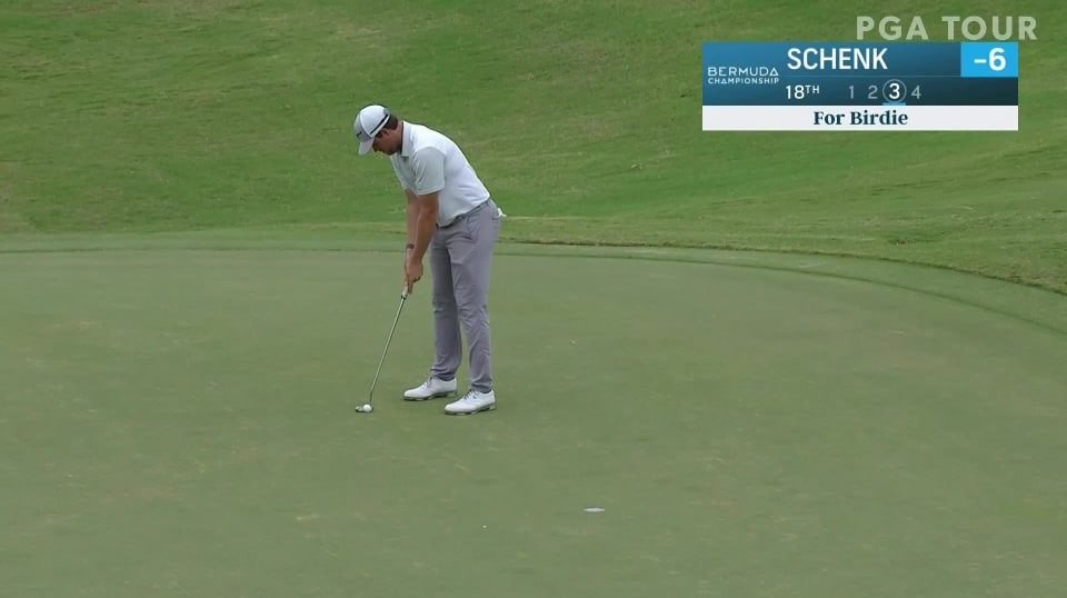 Adam Schenk makes birdie on No. 18 in Round 3 at Bermuda - PGA TOUR/Perform Media