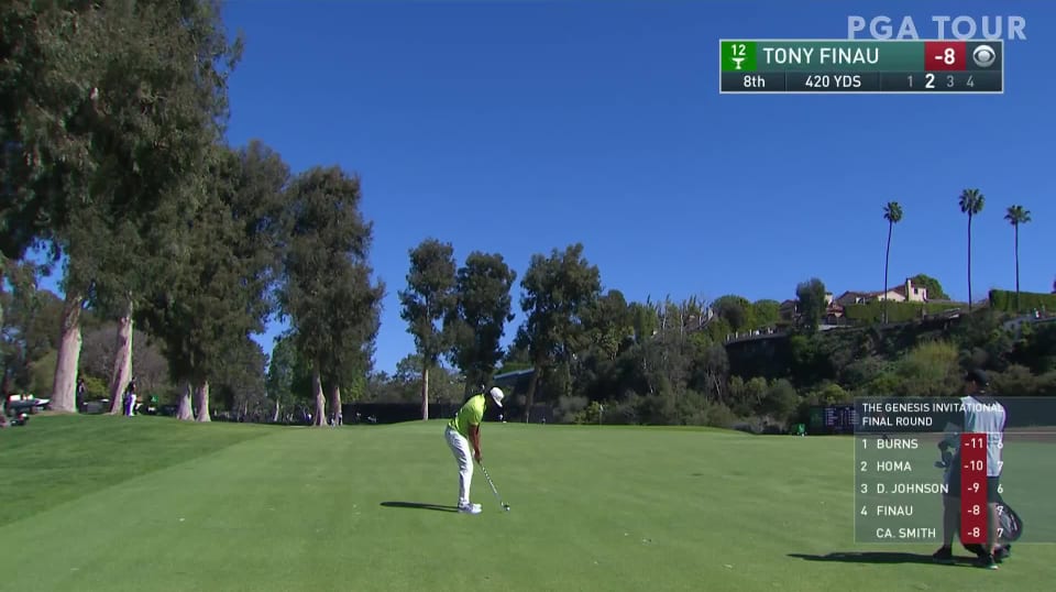 Tony Finau makes birdie on No. 8 in Round 4 at Genesis
