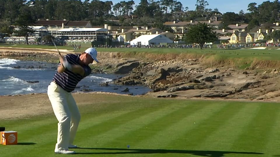TOUR pros and celebs tee off 18th hole at AT&T Pebble Beach