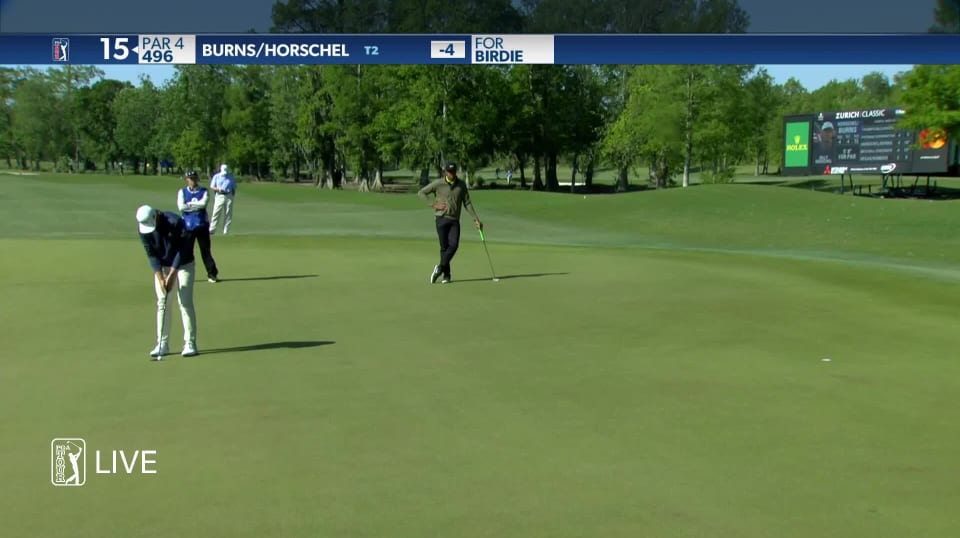 Sam Burns sinks a 21-foot birdie on No. 15 in Round 1 at ...