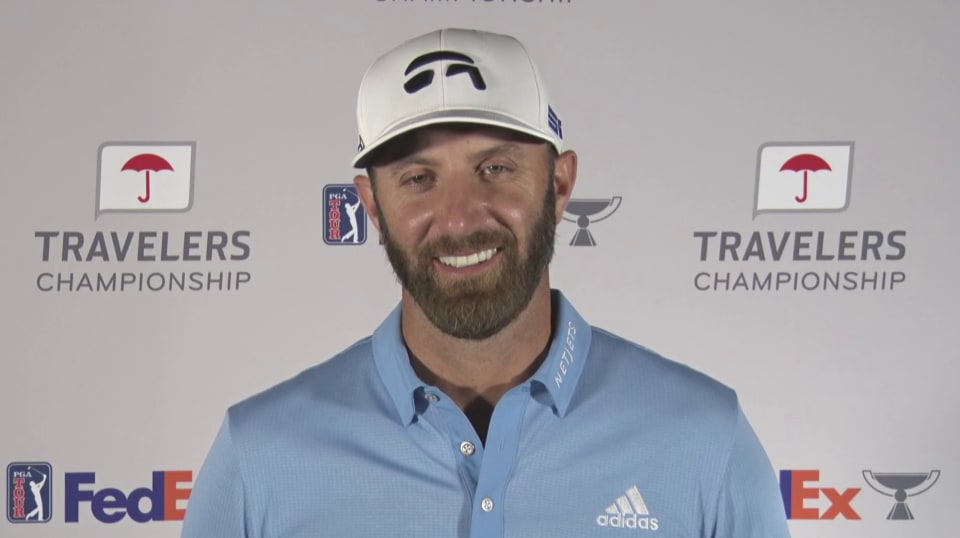Dustin Johnson News Conference After Winning Travelers