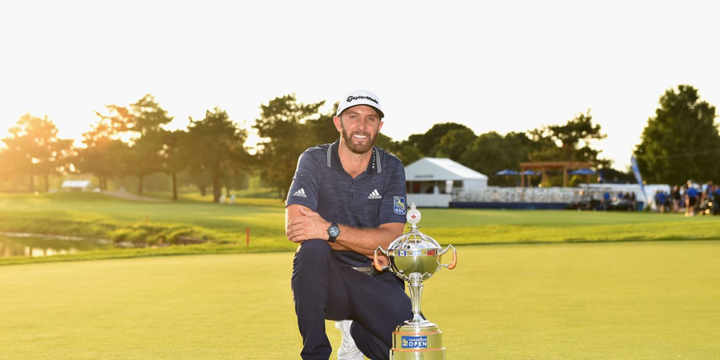 Dustin Johnson with Canadian Open trophy