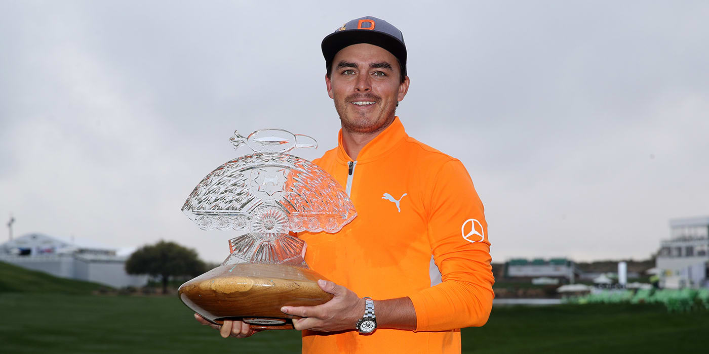 Rickie Fowler with Phoenix Open trophy