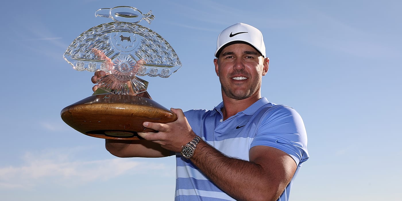 Brooks Koepka with WM Phoenix Open trophy