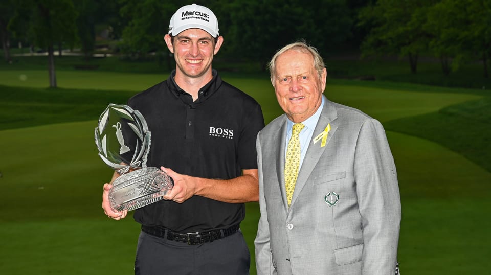 Defending champion Patrick Cantlay with host Jack Nicklaus