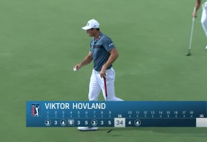 Viktor Hovland makes birdie on No. 11 at Hero