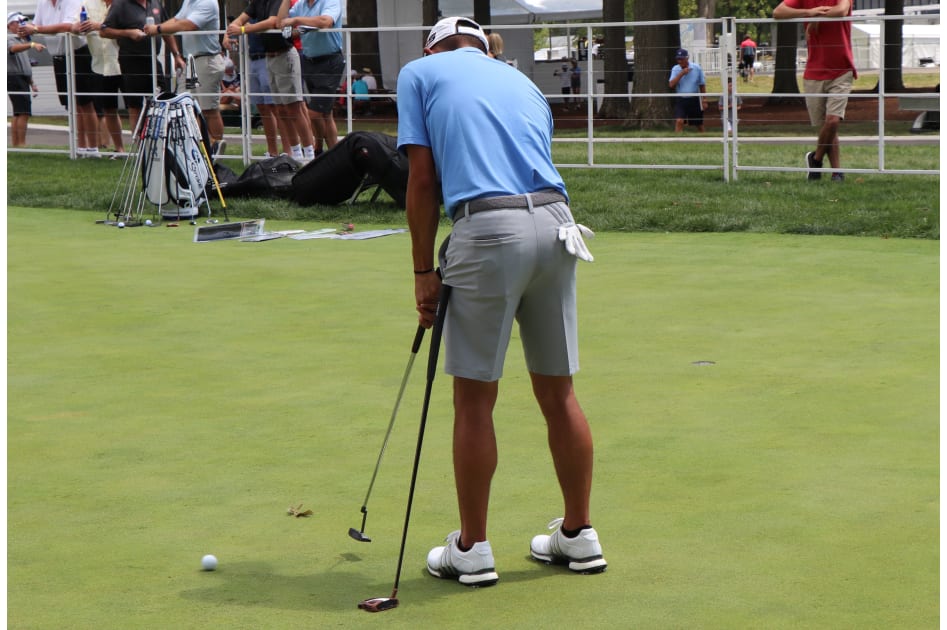 As of Wednesday before his pro-am, Collin Morikawa still has not decided between a TaylorMade Spider X putter with reduced offset, or a TaylorMade TP putter. He was switching back and forth on the practice green.